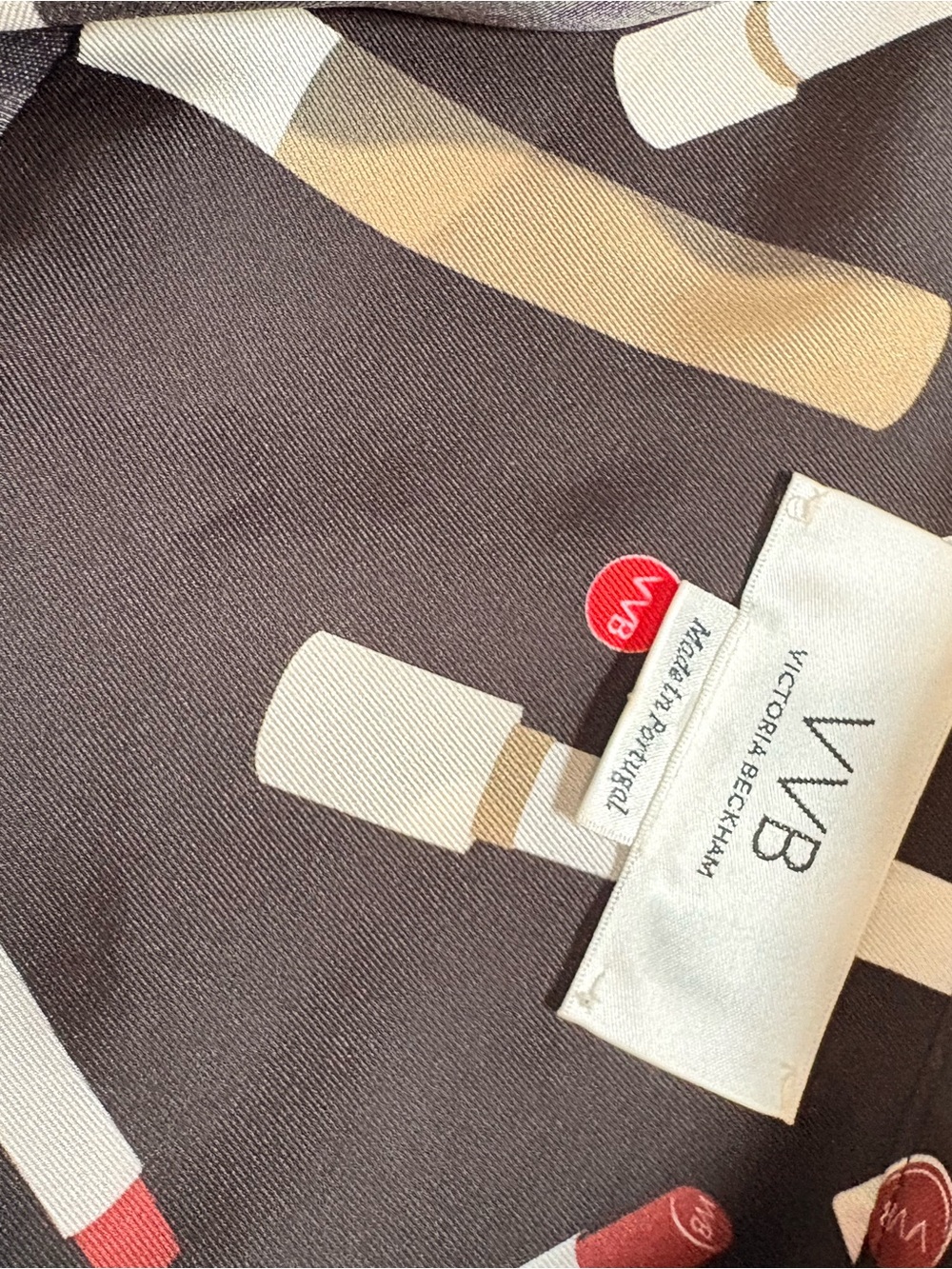 Victoria Beckham Brown Blouse with Lipstick Print - Picture 2 of 3